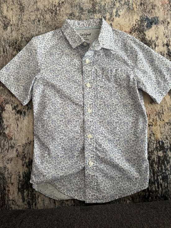 Cat & Jack Other - Cat & Jack White Shirt with Blue Floral Print